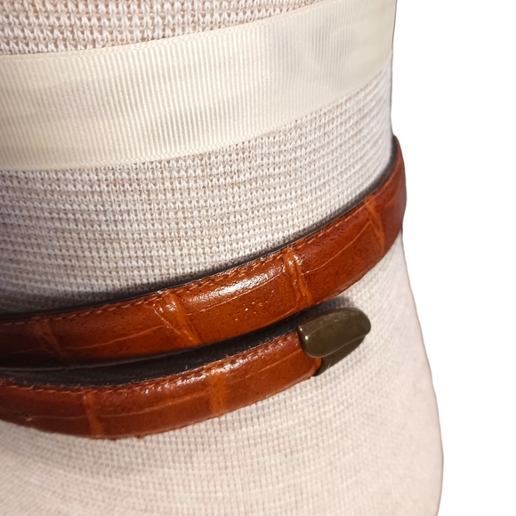 Size XS/S/M? Vintage Milos Womens Belt Leather Made Italy Brown Copper Skinny main image 6